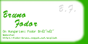 bruno fodor business card